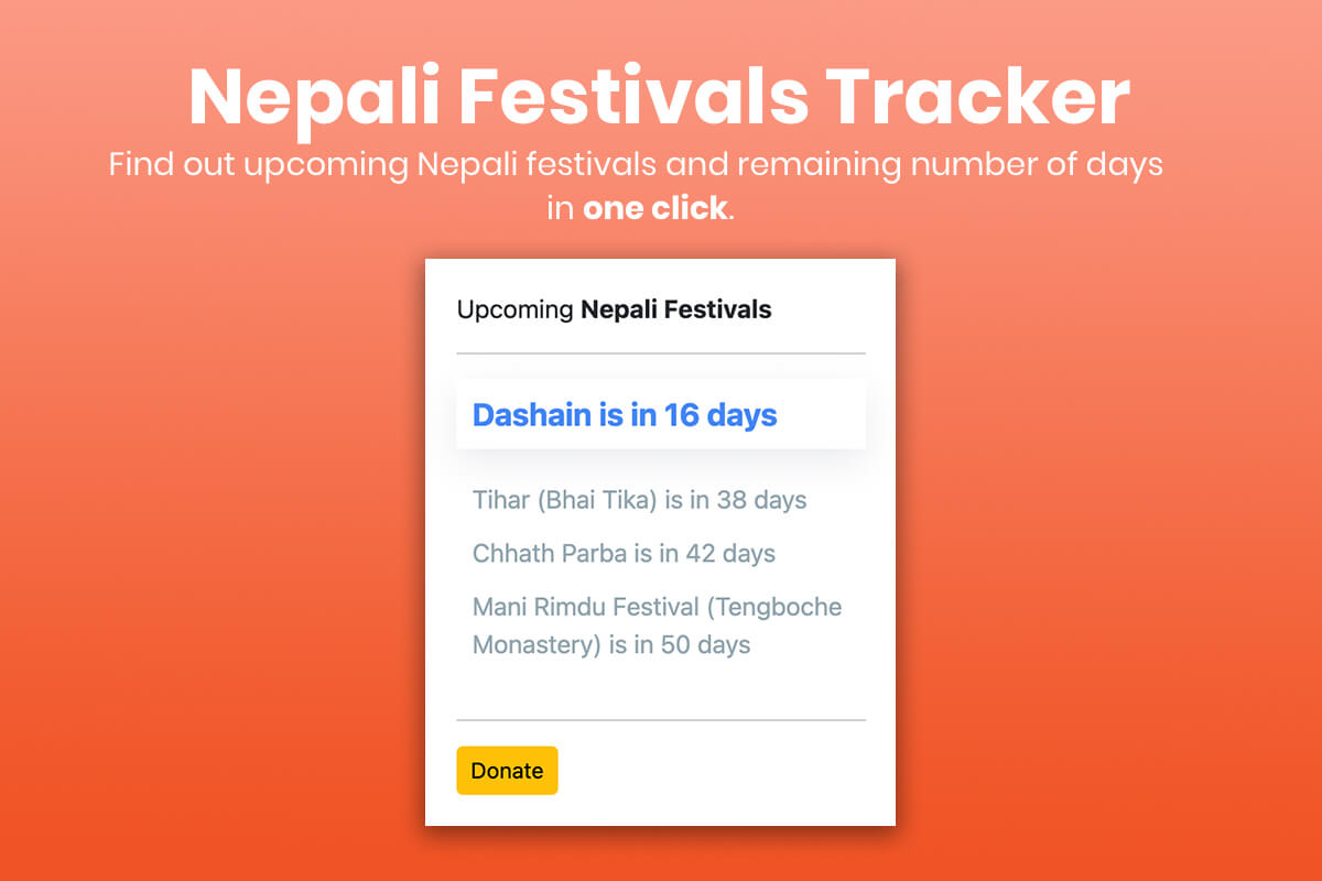 Nepali Festivals Tracker by Vijay Thapa