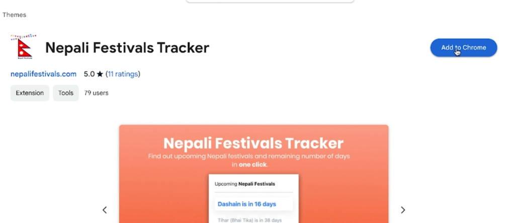Add Nepali Festivals Tracker To Chrome